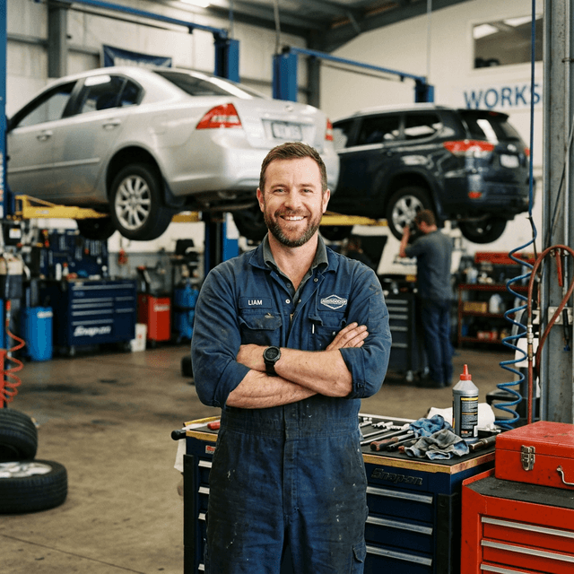 Mechanik serwisu Elektromot przy pracy